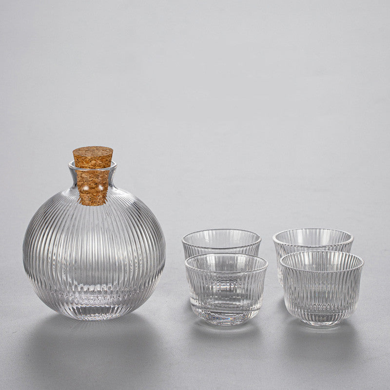 Creative Glass Vertical Grain Sake Wine Set