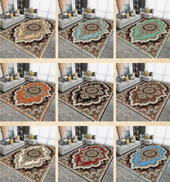 European Style Retro Print Bedroom Rug