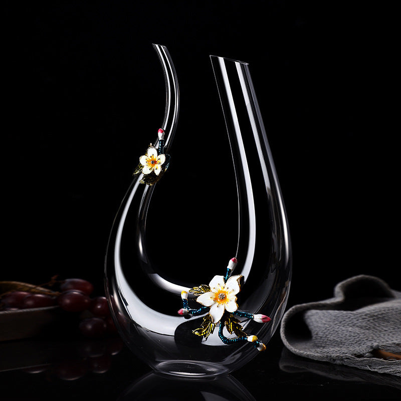 European style enamel red wine glass set