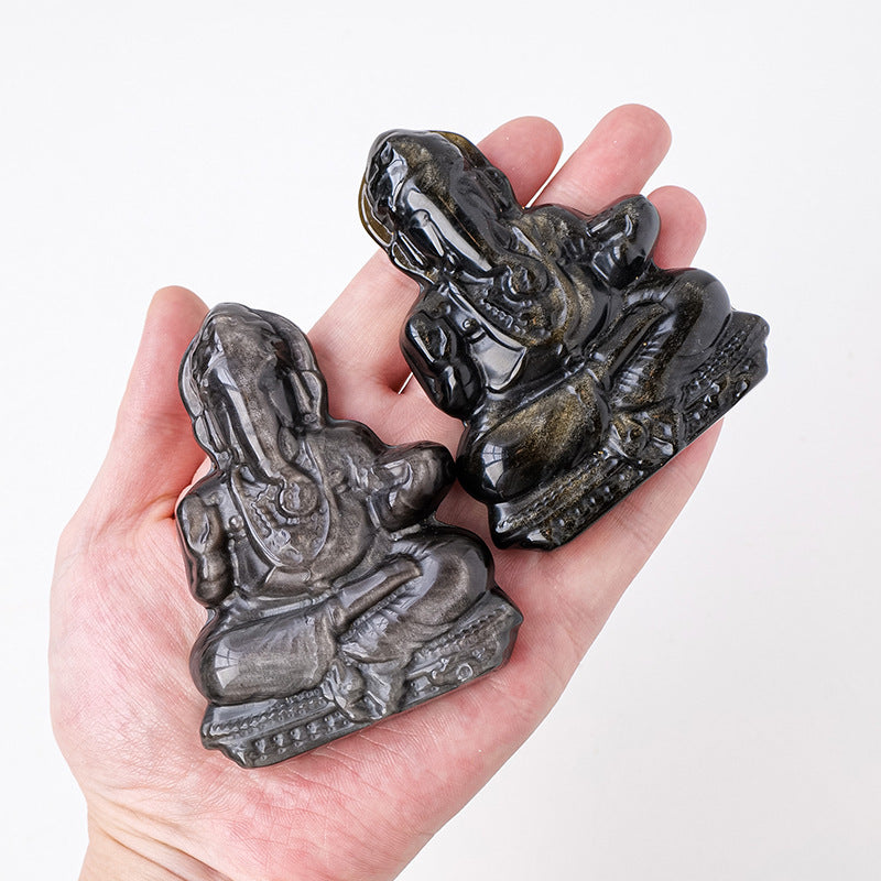 Natural Obsidian Sculpture Crafts Ornaments