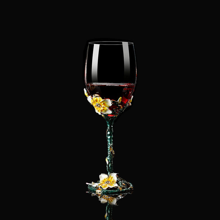 European style enamel red wine glass set