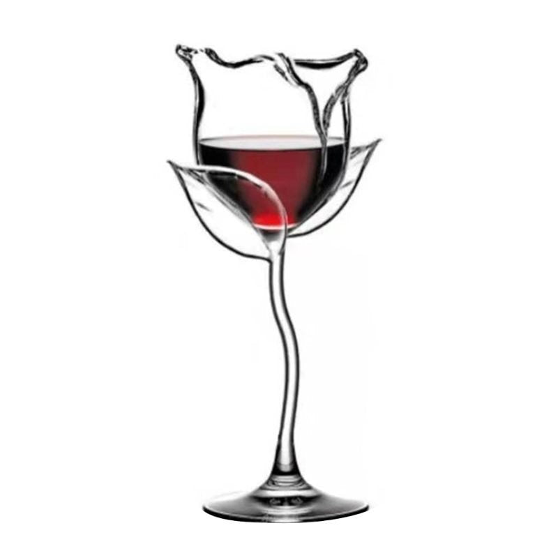 Fancy Red Goblet Wine Cocktail Glasses