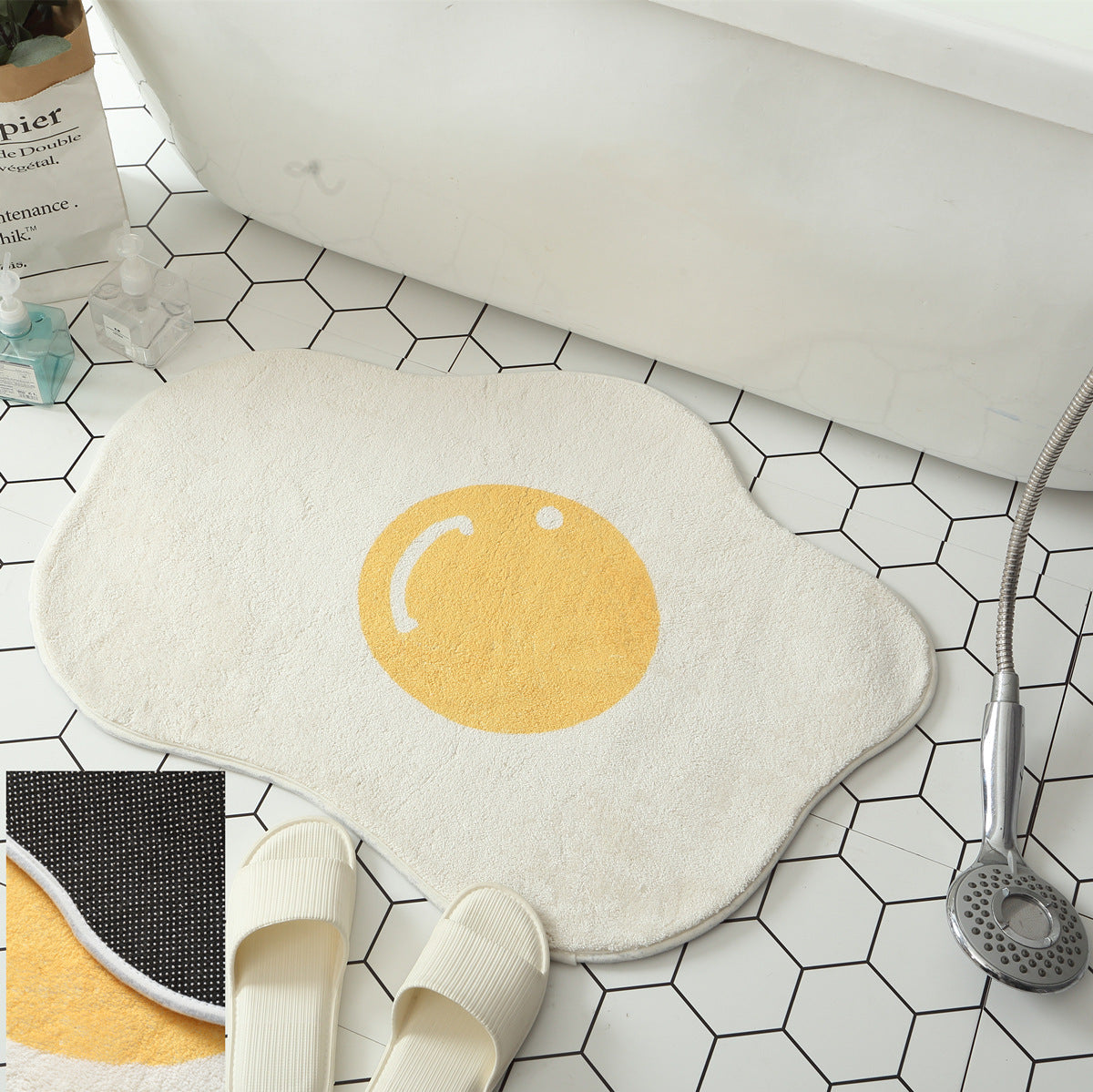 Funny Egg Entrance Bathroom Rug