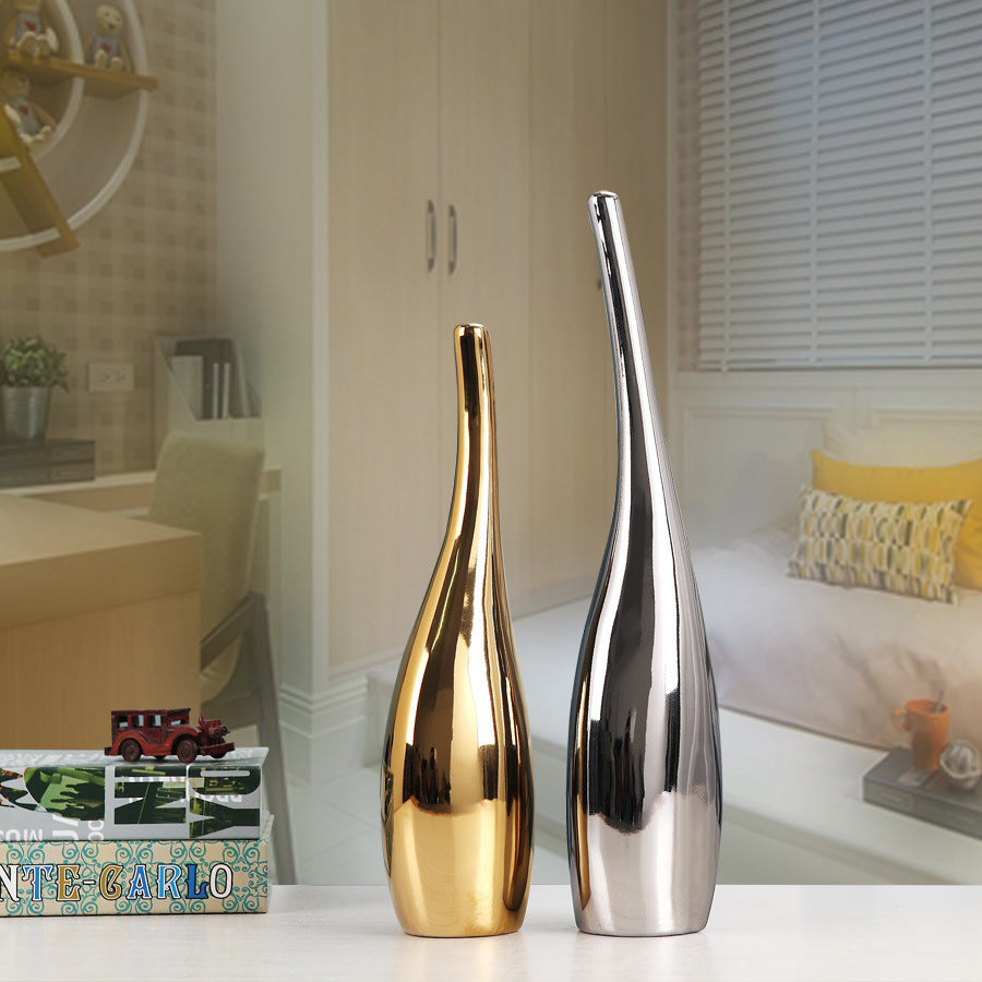 Nordic Gold Plating Ceramic Vases