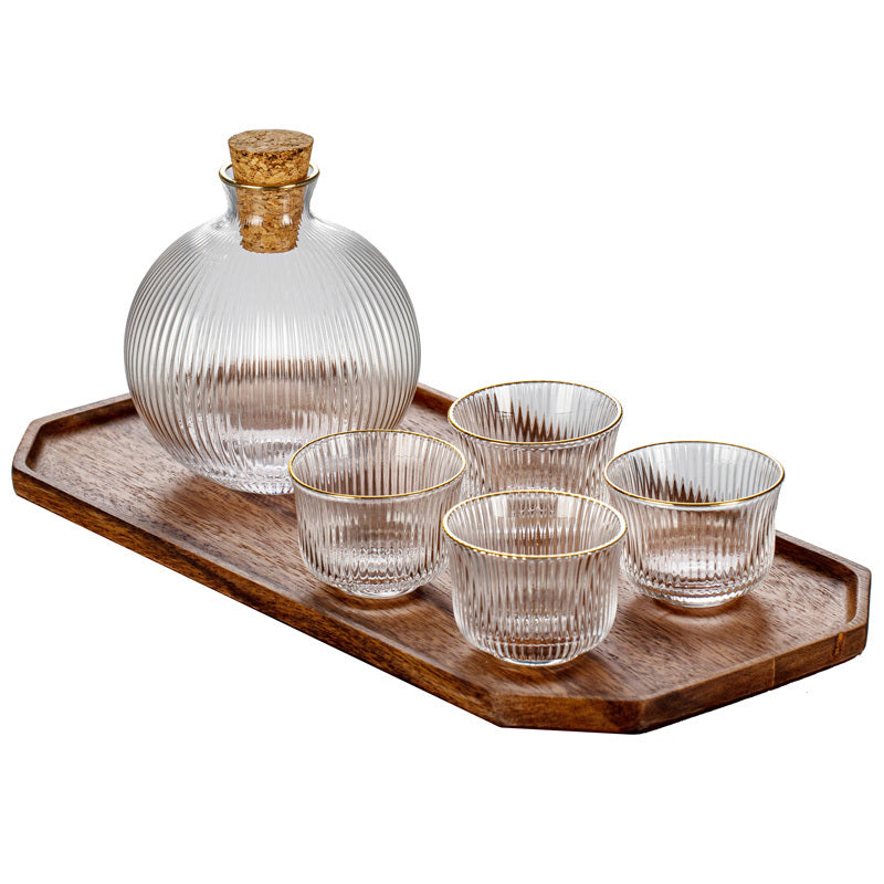 Creative Glass Vertical Grain Sake Wine Set