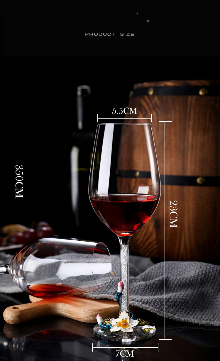 European style enamel red wine glass set
