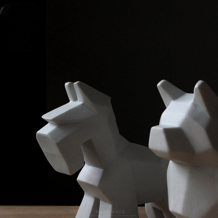 White Ceramic Dog Decoration Ceramics