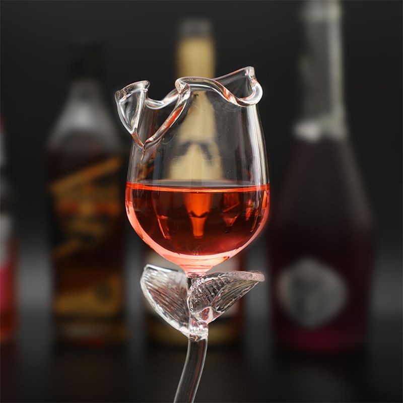 Fancy Red Goblet Wine Cocktail Glasses