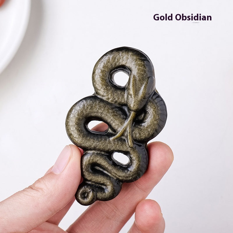 Natural Obsidian Sculpture Crafts Ornaments