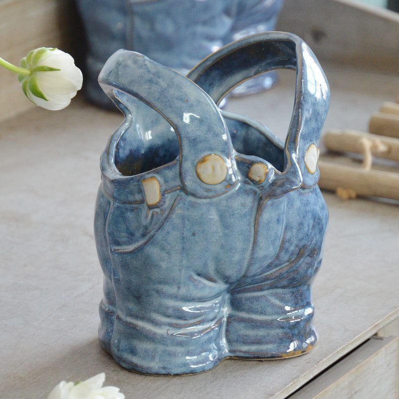 Faux Jeans Ceramic Vase