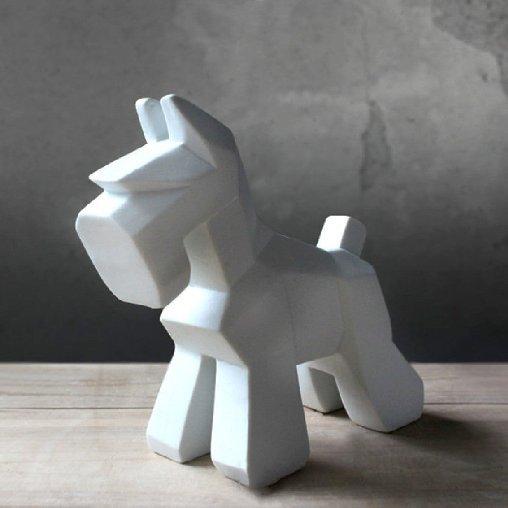 White Ceramic Dog Decoration Ceramics