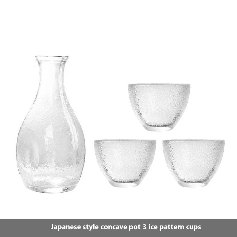 Transparent Glass Clear Wine Wine Pot Set Small Cup