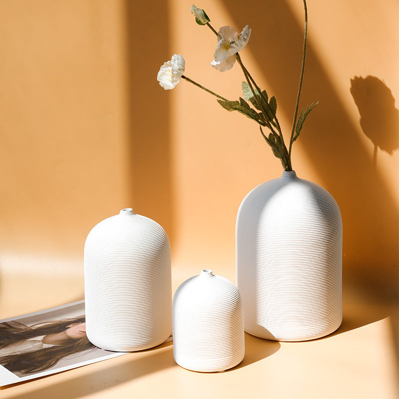Creative Simple Striped Ceramic Vase