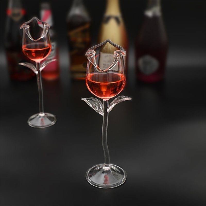 Fancy Red Goblet Wine Cocktail Glasses