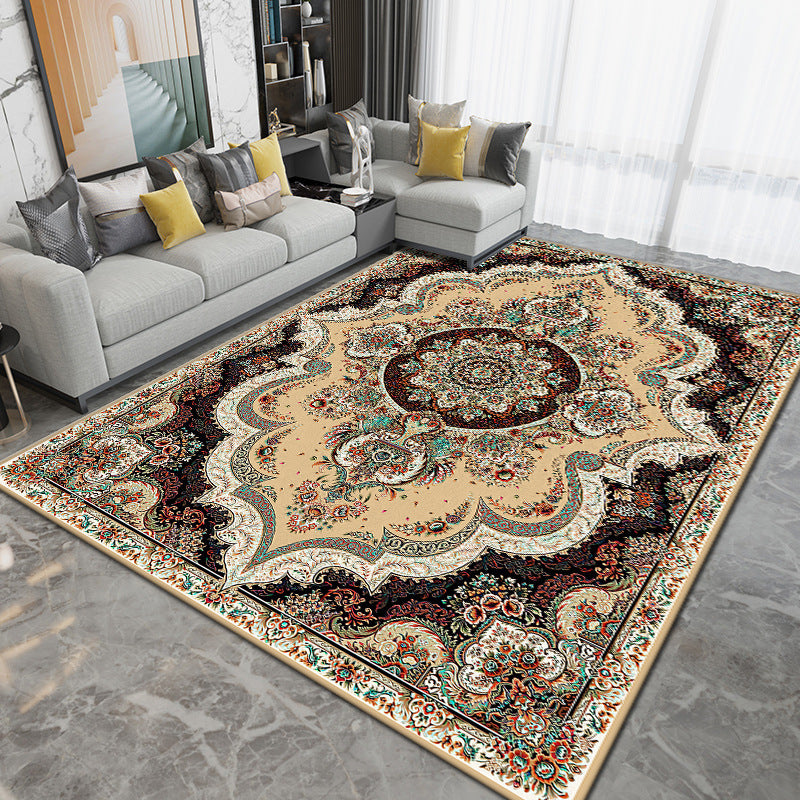 European Style Retro Print Bedroom Rug