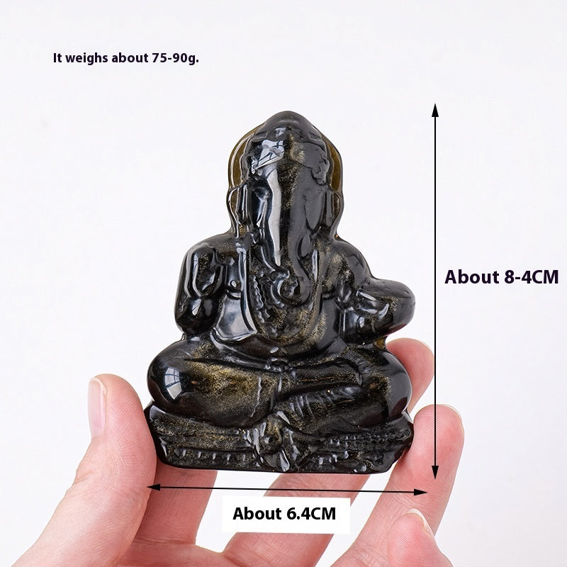 Natural Obsidian Sculpture Crafts Ornaments