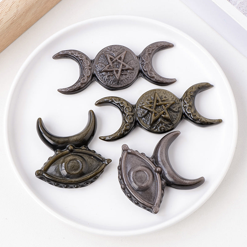 Natural Obsidian Sculpture Crafts Ornaments