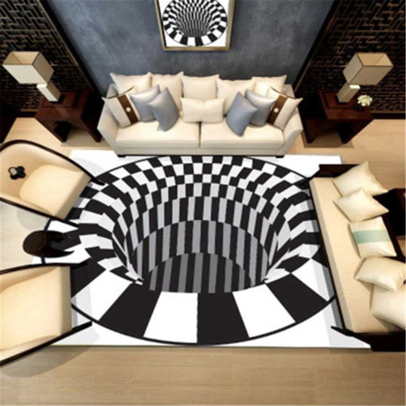 3D Vortex Hole Illusion Living Room Rug