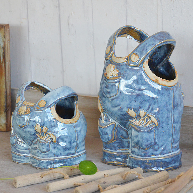 Faux Jeans Ceramic Vase