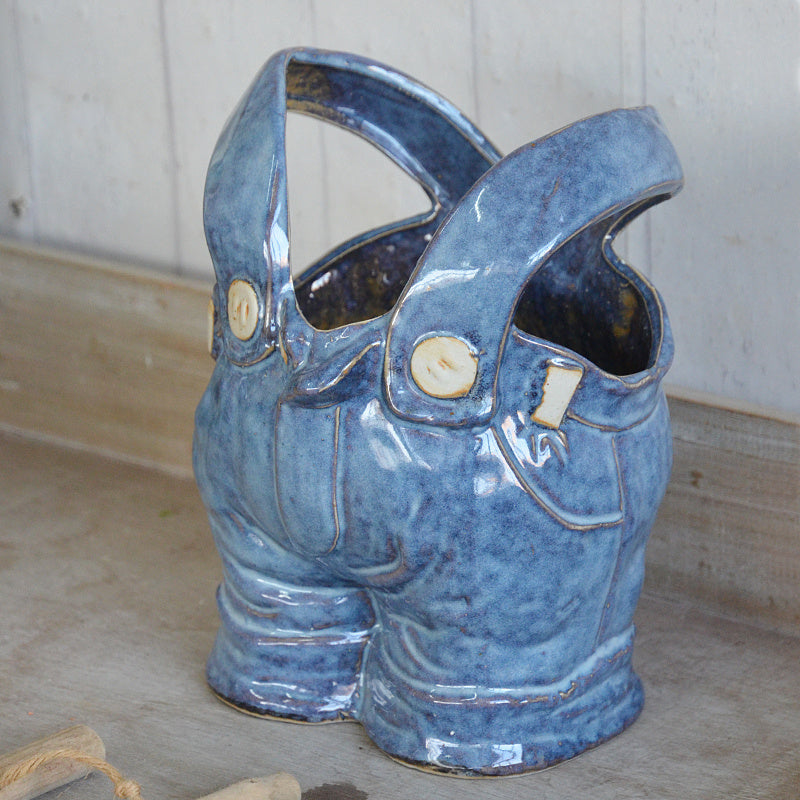 Faux Jeans Ceramic Vase