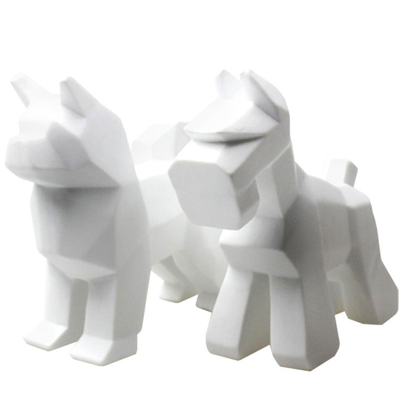 White Ceramic Dog Decoration Ceramics