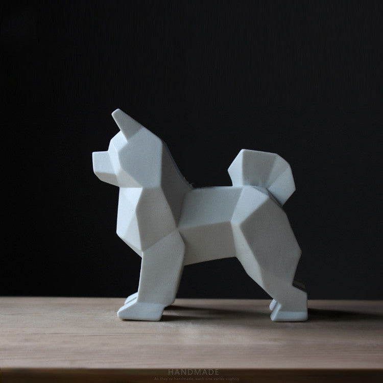White Ceramic Dog Decoration Ceramics