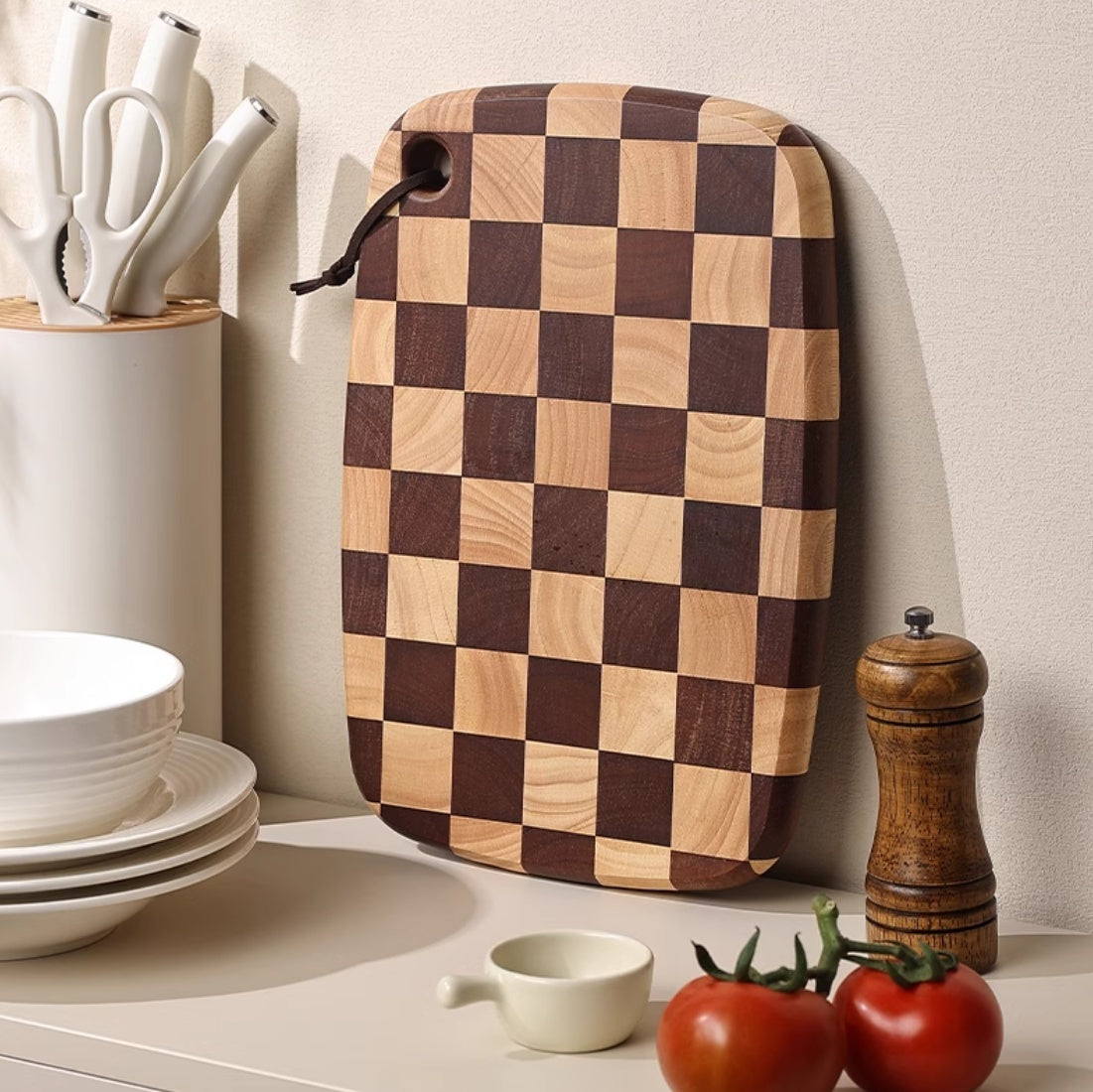 Acacia Mangium Chessboard Grid Cutting Board Solid Wood Cutting Board