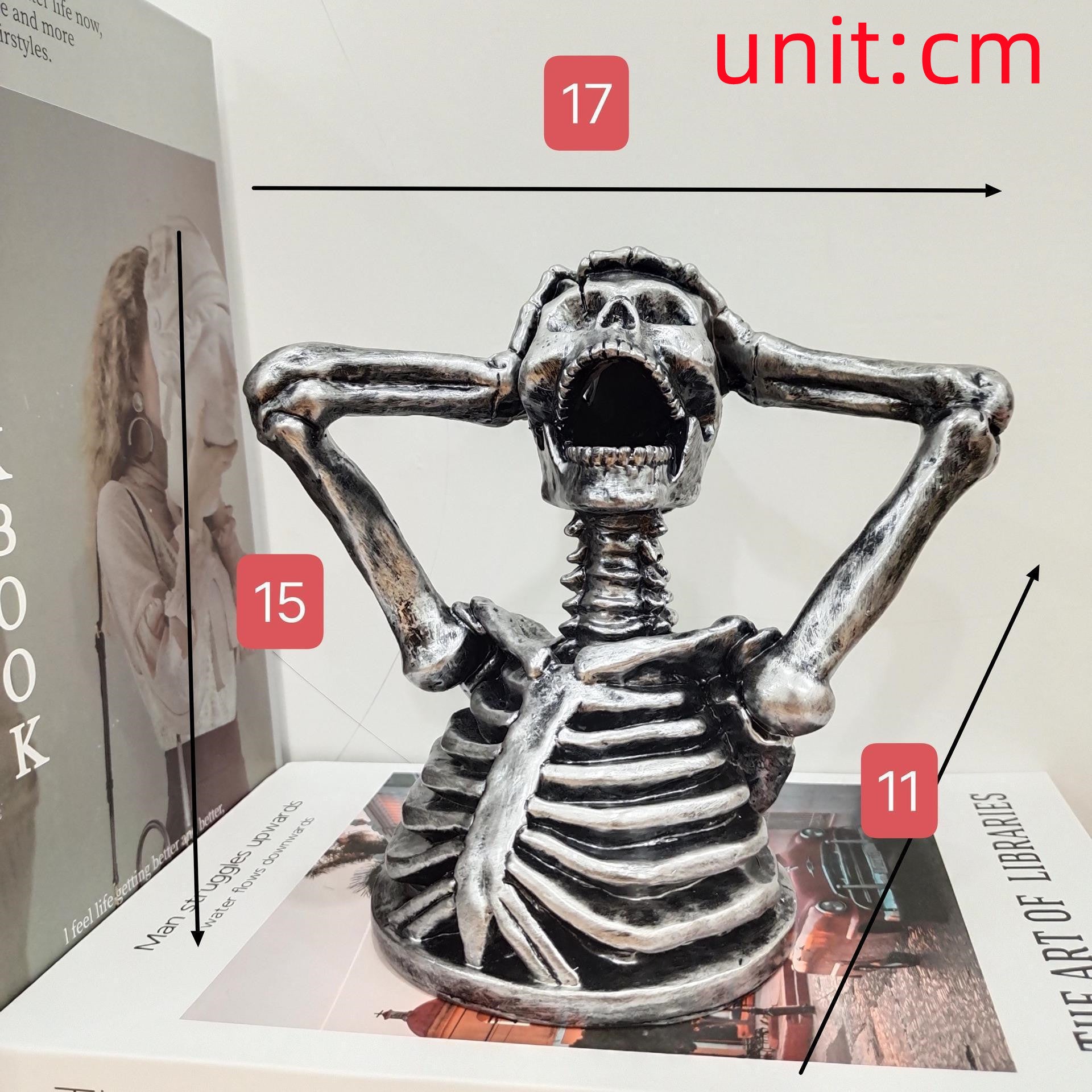 Sculpture Breaks Down Madness Skeleton Bust